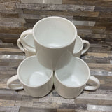 5pc Set Milk Glass Coffee Cups ACCESSORIES White 4.5Wx3.5Dx3.5H