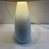 Ceramic Base w/ Elongated Linen Shade TABLE LAMP White 9Wx26.5H
