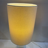 Ceramic Base w/ Elongated Linen Shade TABLE LAMP White 9Wx26.5H