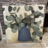 Muted Expressionist Foliage in Vase Print on Canvas ART WORK 40Wx40H