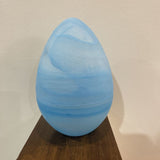 Frosted Art Glass Lidded Egg Bowl ACCESSORIES Blue 5Wx8H