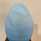 Frosted Art Glass Lidded Egg Bowl ACCESSORIES Blue 5Wx8H