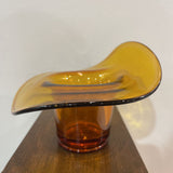 Amber Art Glass Top Hat Shaped Vase ACCESSORIES 6Wx5H