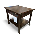 Pier 1 Ornate Carved Wood Single Drawer END/SIDE TABLE 26w23d24h
