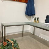 Room & Board Parsons Stainless Steel & Glass L-Shape DESKS 72w66d29h