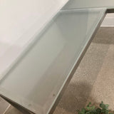 Room & Board Parsons Stainless Steel & Glass L-Shape DESKS 72w66d29h