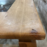 Rustic Wood w/ Glass Insert COFFEE/COCKTAIL TABLE 48w40d18h