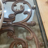 Rustic Wood w/ Glass Insert COFFEE/COCKTAIL TABLE 48w40d18h