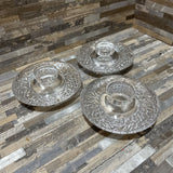 Orrefors Sweden Discus Votive 3pc Set ACCESSORIES 5.5d1h