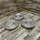 Orrefors Sweden Discus Votive 3pc Set ACCESSORIES 5.5d1h