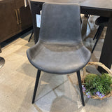 Arhaus Gage Faux Leather DINING CHAIRS Carbon 20w22.5d31h