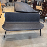 Arhaus Gage Faux Leather Dining Bench BENCH Carbon 59.5w22.5d32h