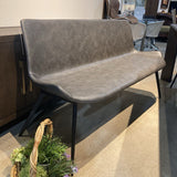Arhaus Gage Faux Leather Dining Bench BENCH Carbon 59.5w22.5d32h