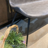 Arhaus Gage Faux Leather Dining Bench BENCH Carbon 59.5w22.5d32h