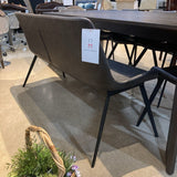 Arhaus Gage Faux Leather Dining Bench BENCH Carbon 59.5w22.5d32h