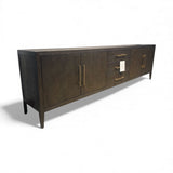 Restoration Hardware Cayden Campaign 4-Door BUFFET/SIDEBOARD Waxed Brown Oak/Brass 100w16d29h