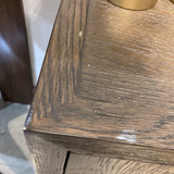 Restoration Hardware Cayden Campaign 4-Door BUFFET/SIDEBOARD Waxed Brown Oak/Brass 100w16d29h