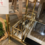 Restoration Hardware 1930s French Trolley Bar Cart FURNITURE 31.5w19d29h