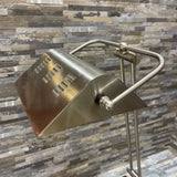 Adjustable Silver Metal w/ Power Outlets TABLE LAMP 15Wx11Dx24H