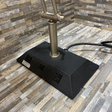 Adjustable Silver Metal w/ Power Outlets TABLE LAMP 15Wx11Dx24H