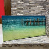Vivid Coastal Pier Scene Print on Canvas ART WORK 39Wx19.5H