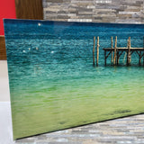Vivid Coastal Pier Scene Print on Canvas ART WORK 39Wx19.5H
