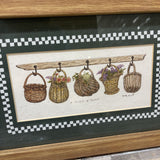 "A Tisket A Tasket" Signed Print By Marty Fyne ART WORK 13.5Wx9.5H