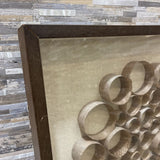 West Elm Coiled Wood Shavings in Shadowbox Frame ART WORK 23.5Wx23.5H