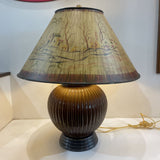 Frederick Cooper Fine Ceramic & Brass Base w/ Hand Painted Chinoiserie Shade TABLE LAMP 20Wx24.5H