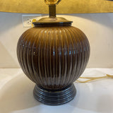 Frederick Cooper Fine Ceramic & Brass Base w/ Hand Painted Chinoiserie Shade TABLE LAMP 20Wx24.5H