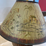 Frederick Cooper Fine Ceramic & Brass Base w/ Hand Painted Chinoiserie Shade TABLE LAMP 20Wx24.5H