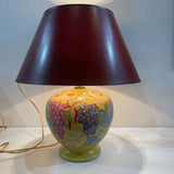 Tyndale - Cooper Connections Ceramic Base w/ Hand Painted Grapes & Red Shade TABLE LAMP 16Wx20H