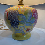 Tyndale - Cooper Connections Ceramic Base w/ Hand Painted Grapes & Red Shade TABLE LAMP 16Wx20H