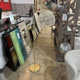 Brass Lamp w/ Woven Shade FLOOR LAMP 10d65h