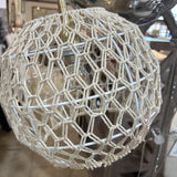 Brass Lamp w/ Woven Shade FLOOR LAMP 10d65h