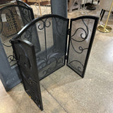 Metal Trifold Fireplace Screen ACCESSORIES Black 26w12d30h