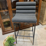 Denver Modern Vail Boucle Bar Height BAR/COUNTER STOOL Charcoal/Walnut 19.5w24d39h