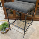 Denver Modern Vail Boucle Bar Height BAR/COUNTER STOOL Charcoal/Walnut 19.5w24d39h