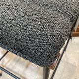 Denver Modern Vail Boucle Bar Height BAR/COUNTER STOOL Charcoal/Walnut 19.5w24d39h