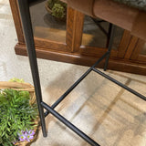 Denver Modern Vail Boucle Bar Height BAR/COUNTER STOOL Charcoal/Walnut 19.5w24d39h