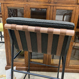 Denver Modern Vail Boucle Bar Height BAR/COUNTER STOOL Charcoal/Walnut 19.5w24d39h