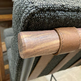 Denver Modern Vail Boucle Bar Height BAR/COUNTER STOOL Charcoal/Walnut 19.5w24d39h