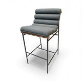 Denver Modern Vail Boucle Bar Height BAR/COUNTER STOOL Charcoal/Walnut 19.5w24d39h