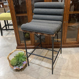 Denver Modern Vail Boucle Bar Height BAR/COUNTER STOOL Charcoal/Walnut 19.5w24d39h