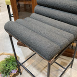 Denver Modern Vail Boucle Bar Height BAR/COUNTER STOOL Charcoal/Walnut 19.5w24d39h
