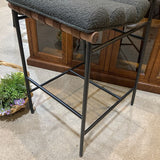 Denver Modern Vail Boucle Bar Height BAR/COUNTER STOOL Charcoal/Walnut 19.5w24d39h