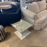 Carved Motif w/ Glass Top COFFEE/COCKTAIL TABLE 26d17h