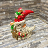 Ceramic Crescent Santa Ornament HOLIDAY ITEMS 3w7d8h