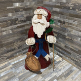 Folk Art Style Metal Santa Claus Figurine HOLIDAY ITEMS 6w3d13h