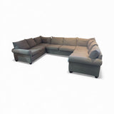 3pc U-Shape Fabric Rollarm SECTIONAL 136w90d36h